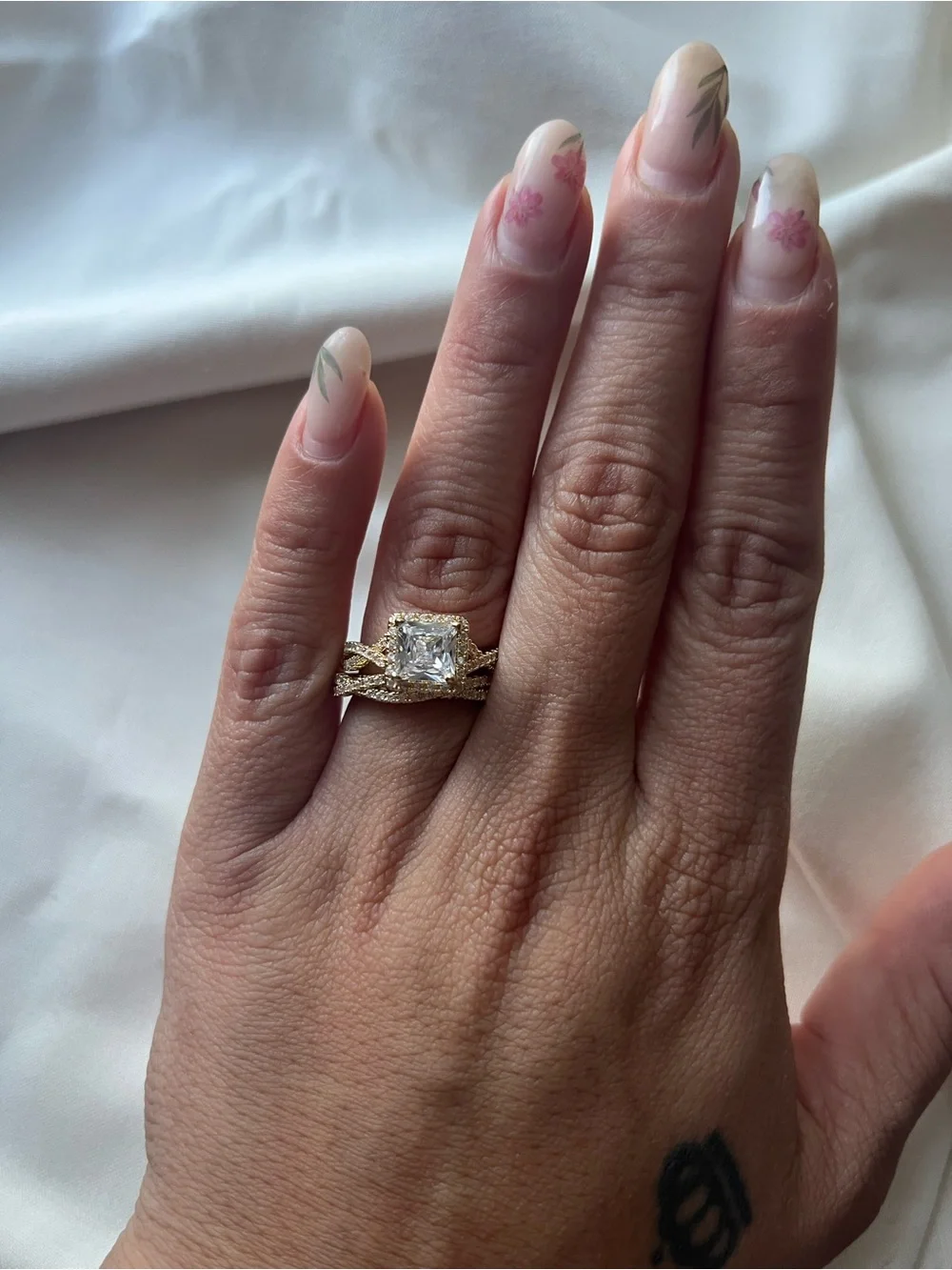Princess cut diamond ring set